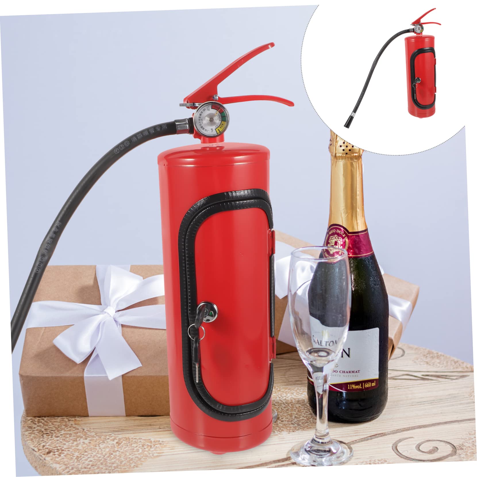 Feuerlöscher Weinkabinett Wein Aufbewahrungsbox Für Rotwein Mit Modernem Metall Design Und Kompakter Größe Ideal Als Jungengeschenk Und Dekoration