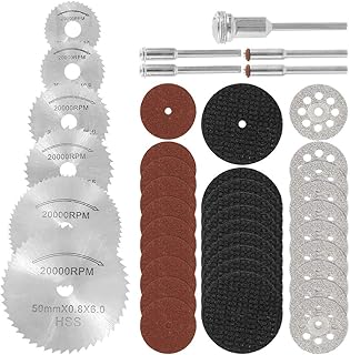 41 Pcs Cutting Wheels Set for Dremel Rotary Tool, Diamond Cutting Discs 1/8" Shank Mini Cut Off Wheel Dremel Rotary Tool Accessories with 5Pcs Mandrels for Woodworking Metal Glass Plastic Stone