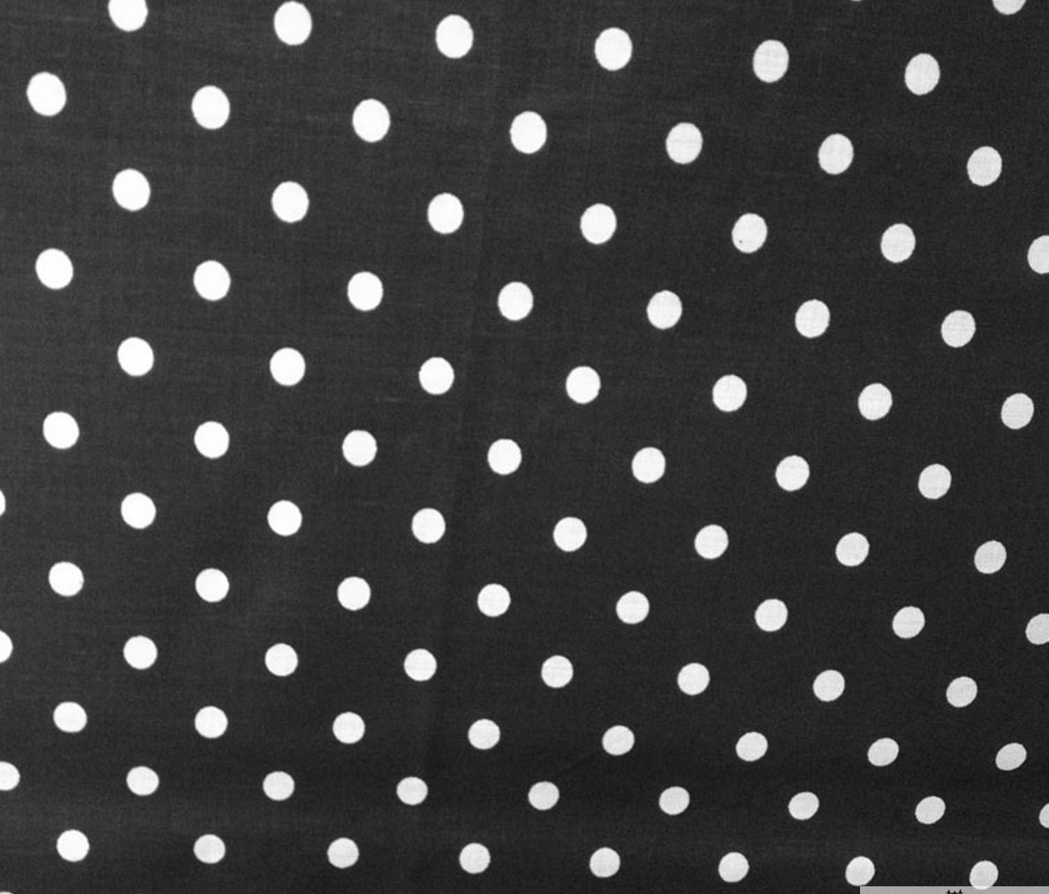 The Fabric Exchange Small Polka Dot Poly Cotton White Dots on Black 58 Inch Fabric by The Yard (F.E.)
