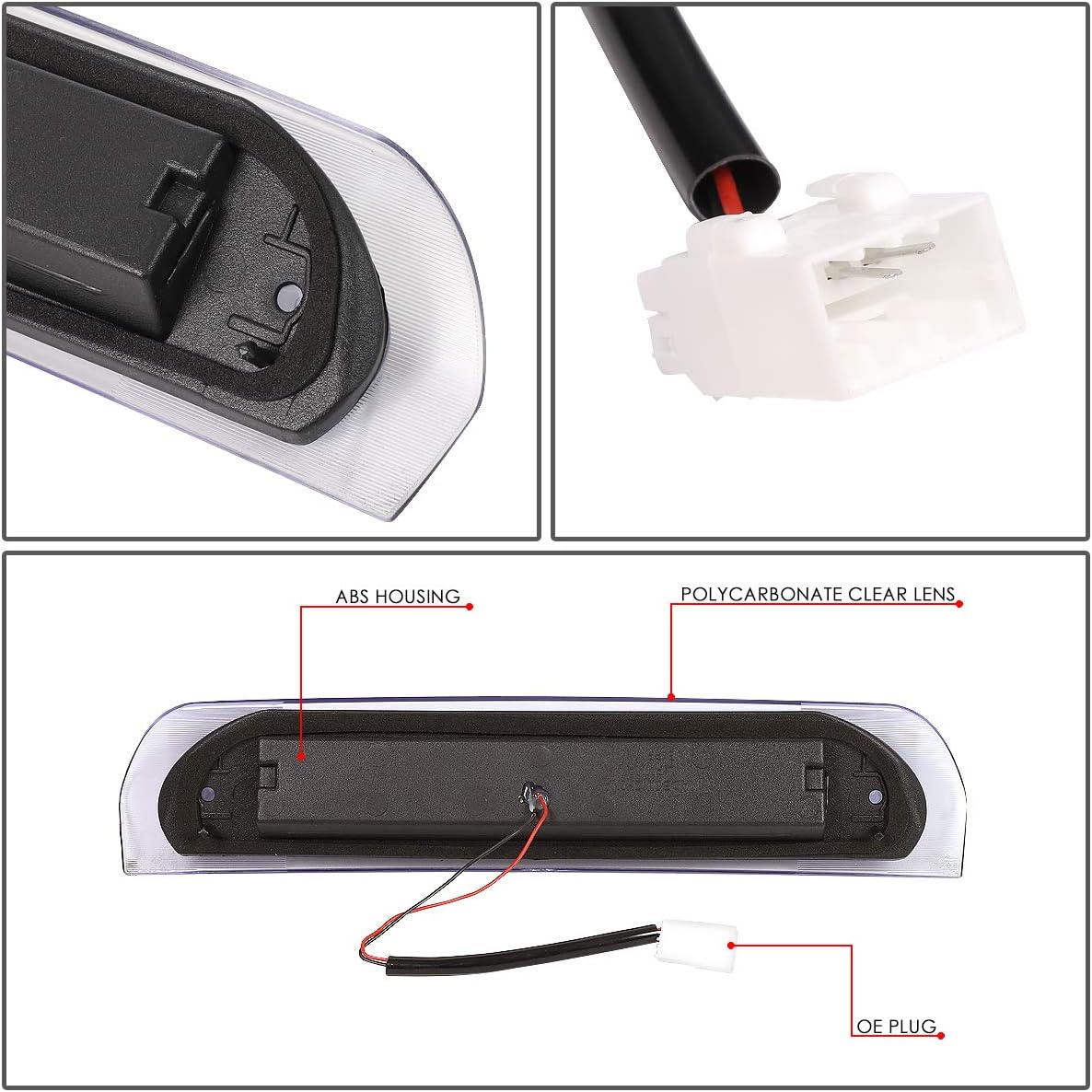 DNA MOTORING 3BL-DRM02-3D-T4-LED-BK Black Housing Arrowhead Line 3D LED High Mount 3rd Third Brake Light [Compatible with 02-08 Dodge Ram 1500/03-09 Ram 2500 3500]