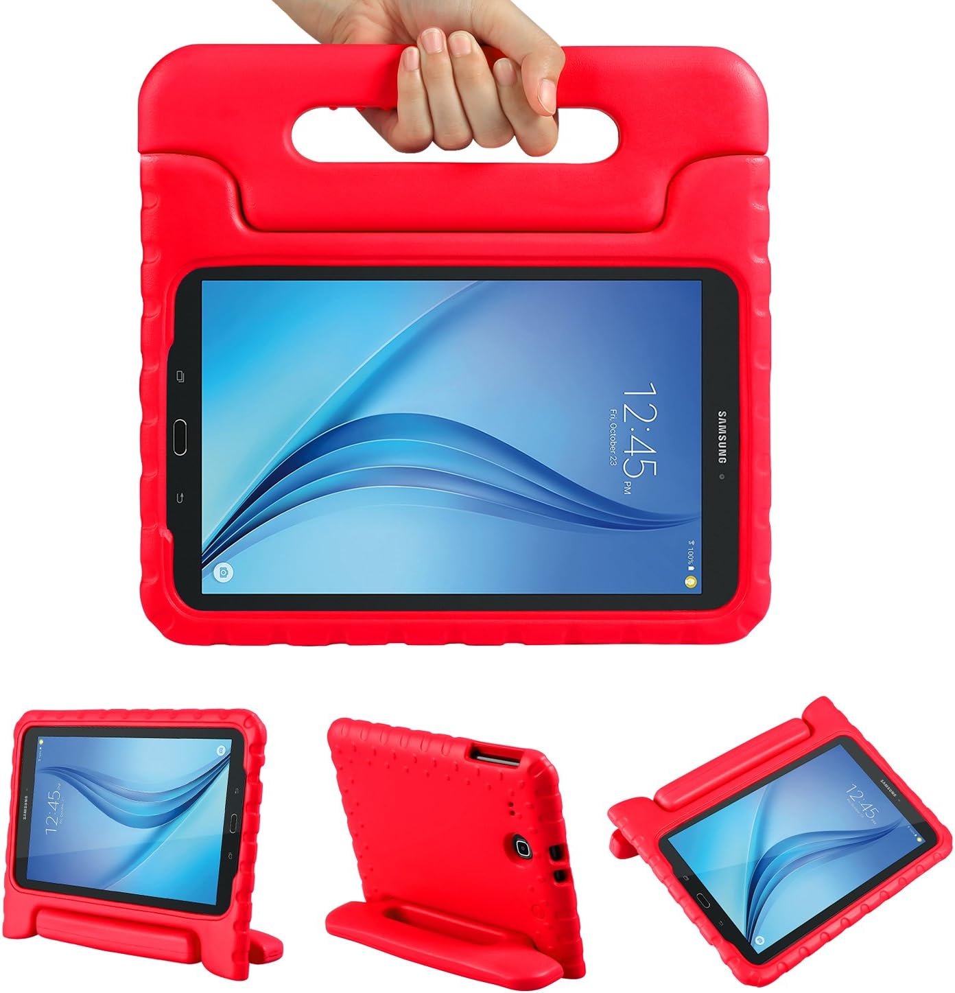 Color Our Life Samsung Galaxy Tab E 9.6 Kiddie Case-Shock Proof Light Weight Convertible Handle Stand Cover for Samsung Galaxy Tab E 9.6 Inch Tablet (Red)