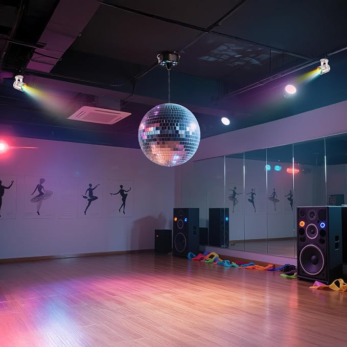 Bola de Espejos 16" con Motor y Luces RGB miniatura 5