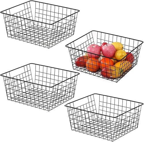 Miniatura 9 de Aeggplant Cestas de alambre para cocina, decoración de granja, organizador de almacenamiento de alimentos de metal, contenedor para refrigerador con