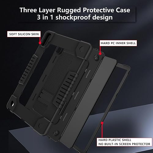 Miniatura 4 de Funda para tablet Lenovo Tab P11 de 2 generación, correa para el hombro, silicona suave y parte trasera dura, a prueba de golpes, para niños, para