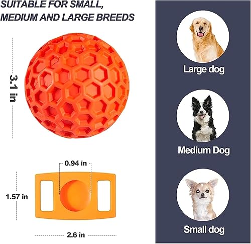 Miniatura 3 de Pelotas chirriantes para perros, paquete de 2 juguetes indestructibles para perros masticadores agresivos de raza grande y media, juguetes duraderos