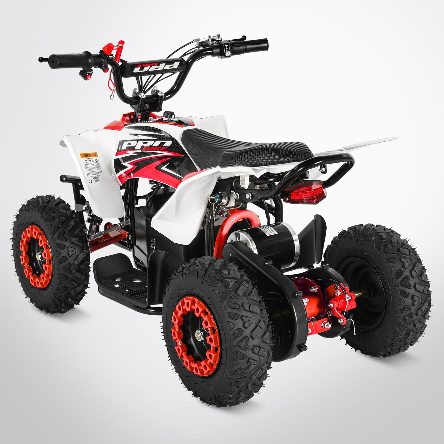 Pocket Quad TIRAX 800W - Mini Quad Enfant Électrique 800 W - Rouge et blanc