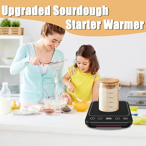Miniatura 5 de Tapete calentador de masa madre, almohadilla térmica de calentamiento con temporizador de 12 horas, control preciso de termostato de 1 F (70-100 F),
