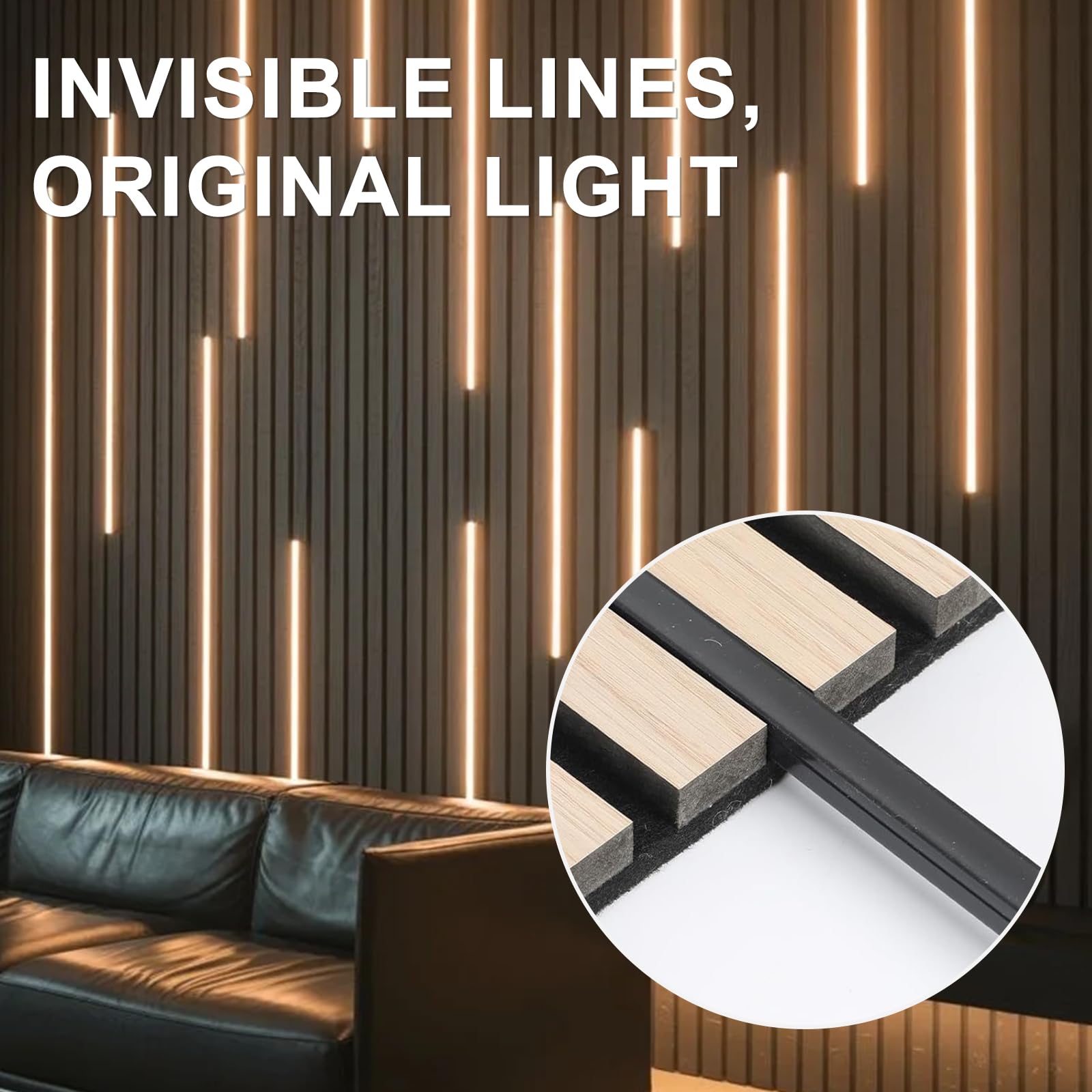 Profilo LED nero, diffusore a binario LED per illuminazione di pannelli acustici, 12 x 12 mm, in silicone flessibile IP65, striscia LED per pannelli acustici, facile montaggio (nero, 3 m)