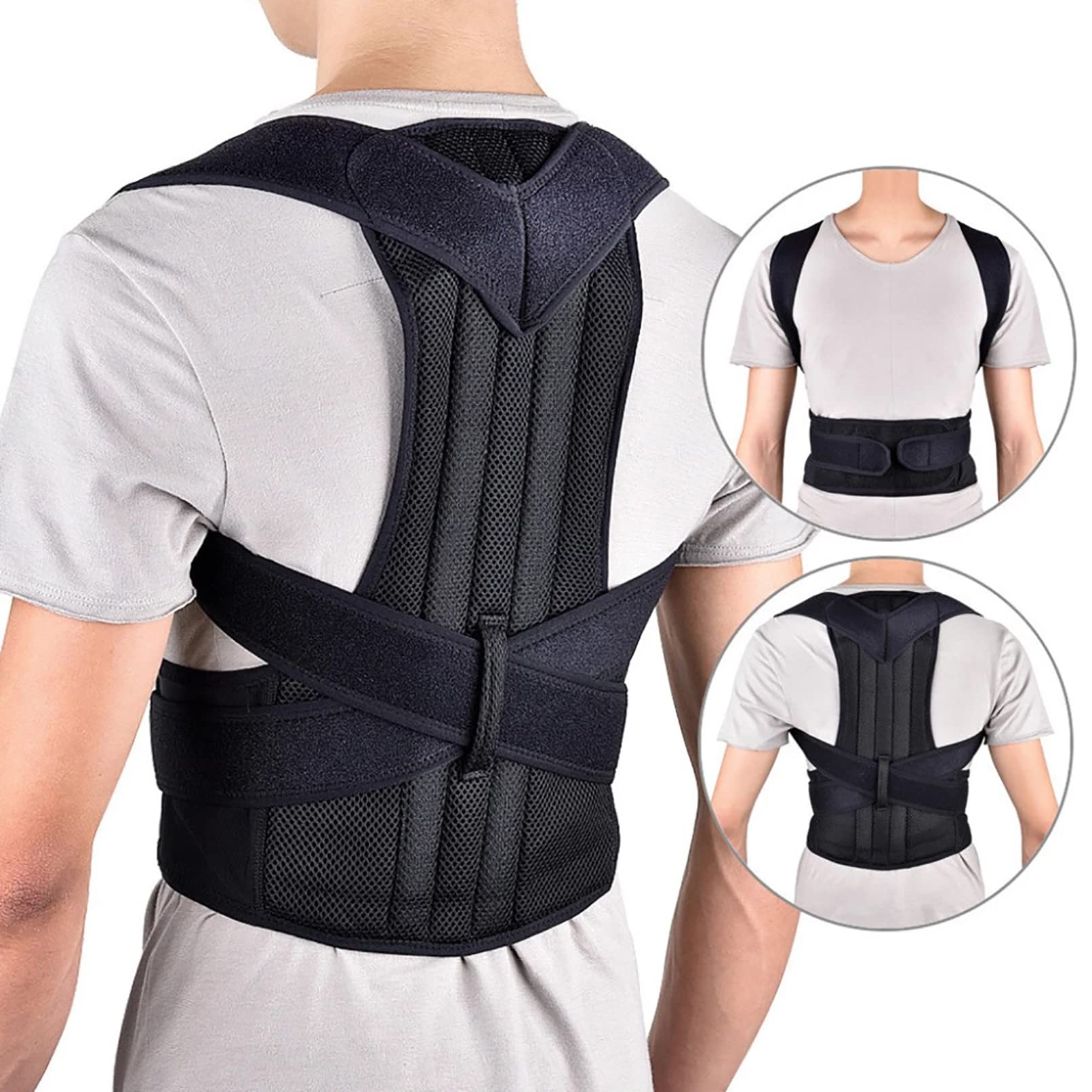 Korekcja pleców regulowany korektor postawy pleców ramię pas podtrzymujący kręgosłup lędźwiowy opieka zdrowotna dla mężczyzn kobiety unisex stabilizatory ramion czarny 2022