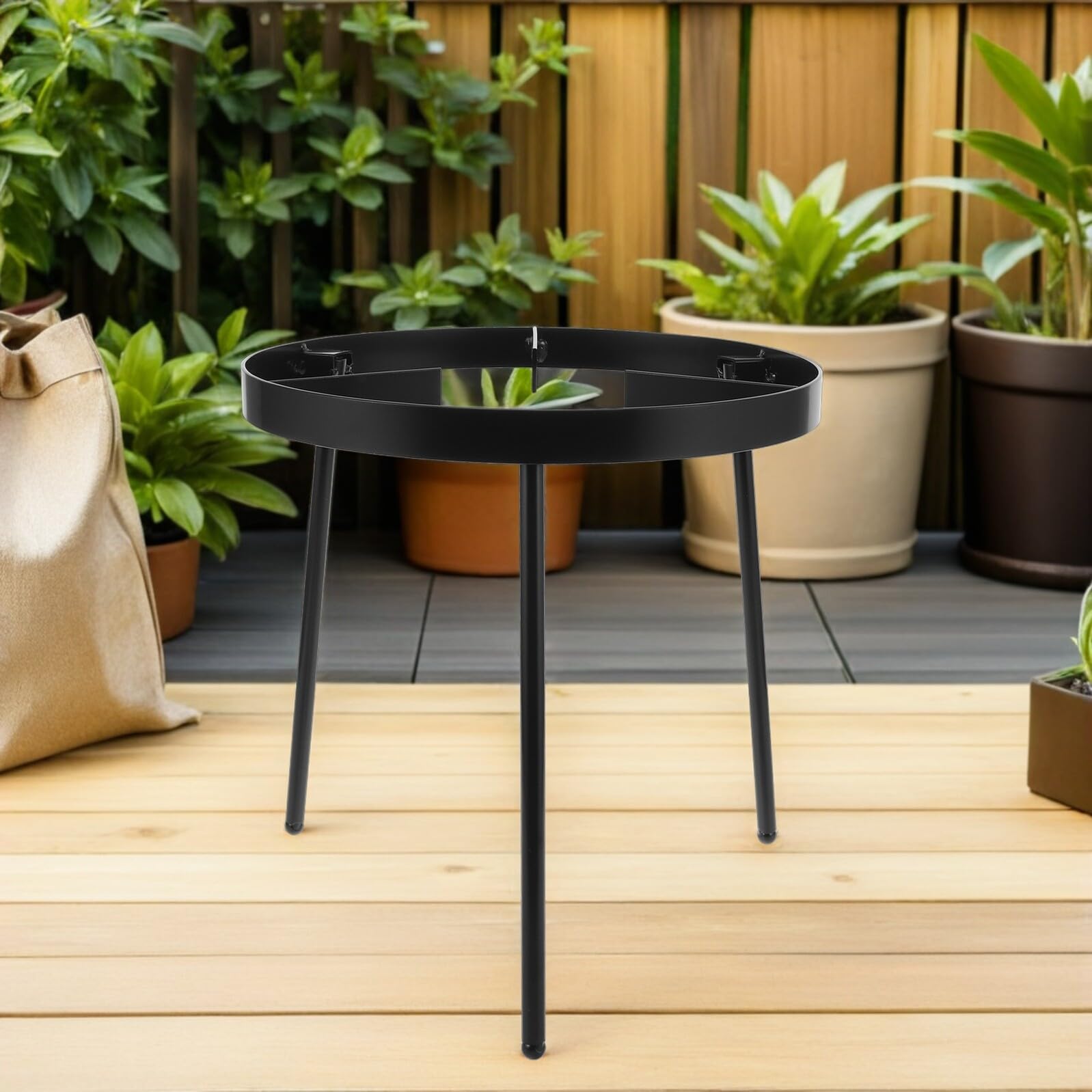 ifundom Trípode Portátil de Hierro Fundido para Cocinar al Aire Libre Soporte Negro para Fogatas y Parrillas Equipo Multifuncional para Camping Barbacoas y Cocina de Fuego Abierto