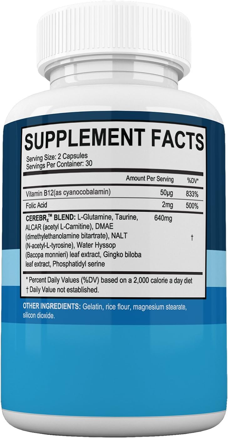 Rejuva Brain- Advanced Cognitive Support- Enriched w/L-Glutamine & Bacopa Monnieri to Support Cognitive Health and Ability
