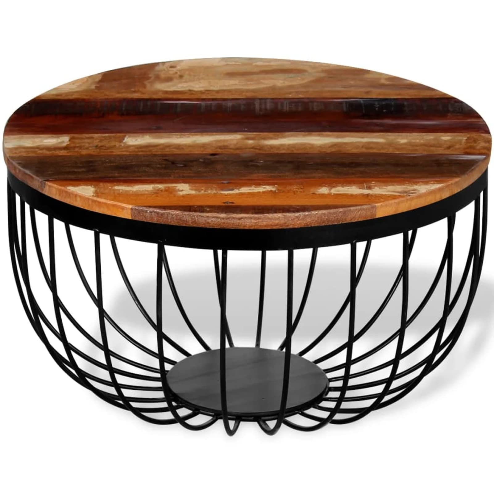 Homgoday Table basse en bois recyclé massif, table d'appoint, table d'appoint pour salon, salle de réception d'invités, chambre à coucher et mobilier de bureau