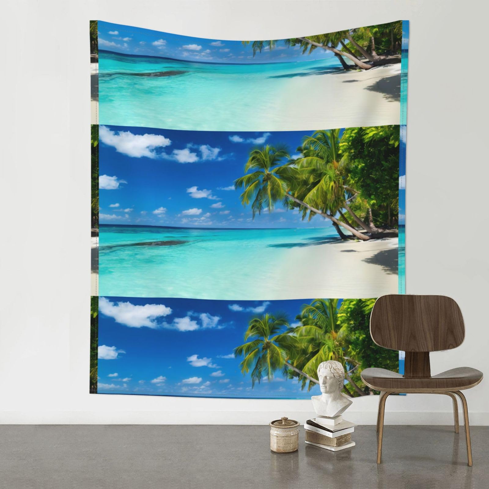 WHJSSF Romantic Beach Prints 60x51in Wall Tapestry Bohemian Throw Blanket Dorm Decor Beach Picnic Cover