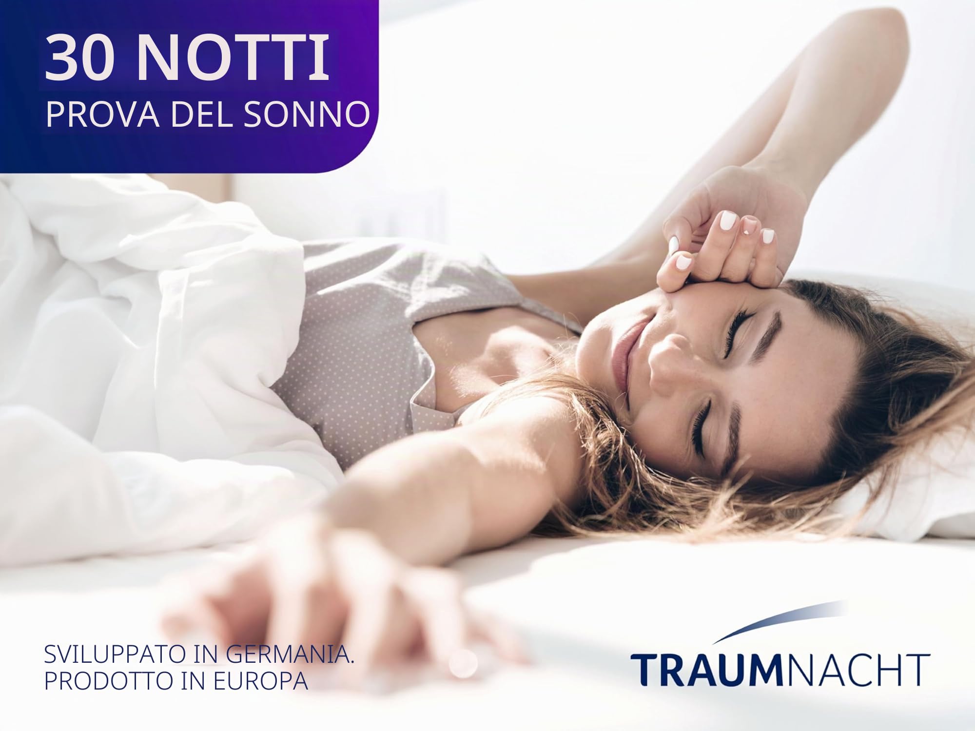 Traumnacht Easy Comfort Materasso Arrotolato, Altezza 13 cm, Certificato OEKO-TEX, Grado di Durezza H3 (Medio-Rigido), 90 x 200 cm, Prodotto secondo Standard di Qualità Tedeschi