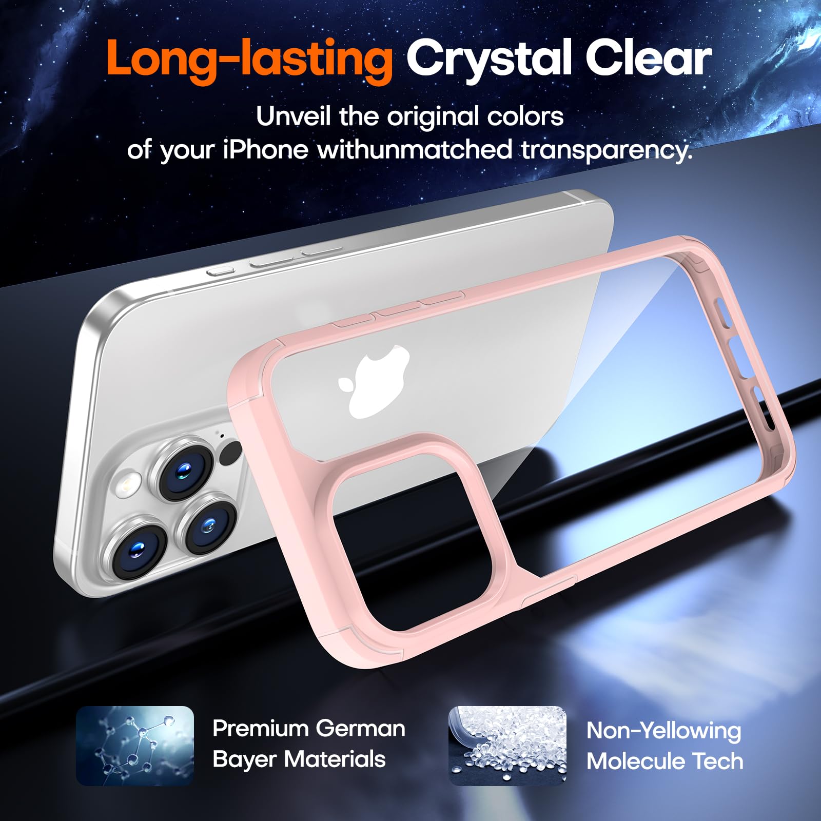 TAURI 5 in 1 for iPhone 15 Pro Max Case Pink, [Military