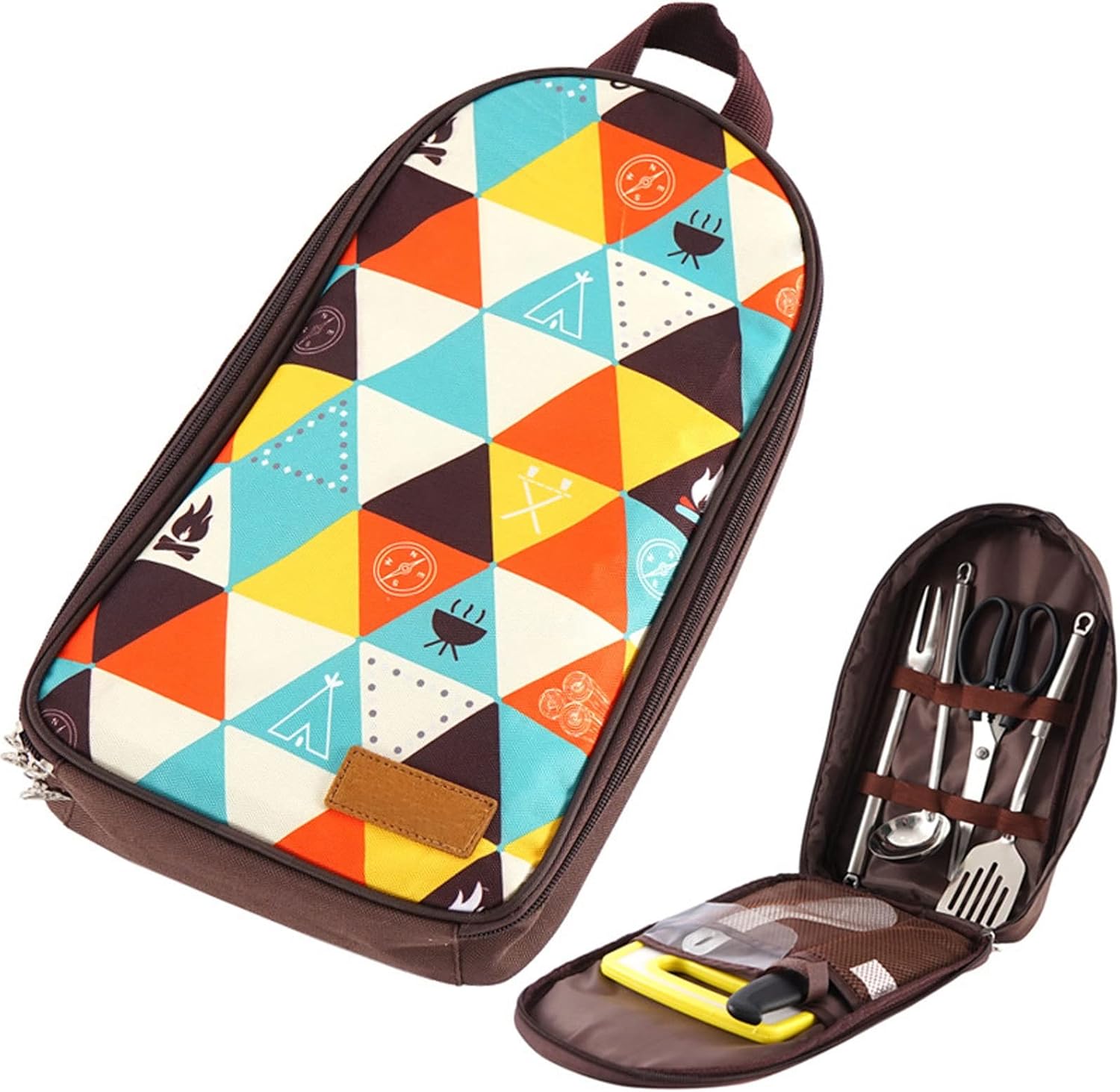 Portable Camping Kitchen Utensil Set, Grilling and Camping Cooking Utensils Set, BBQ Tools Set, Grill Accessories, Suitable for Outdoor, Camping, Backyard (C)