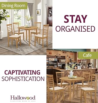 Hallowood Furniture Ledbury Small Drop Leaf Dining Table and Chairs Set 2