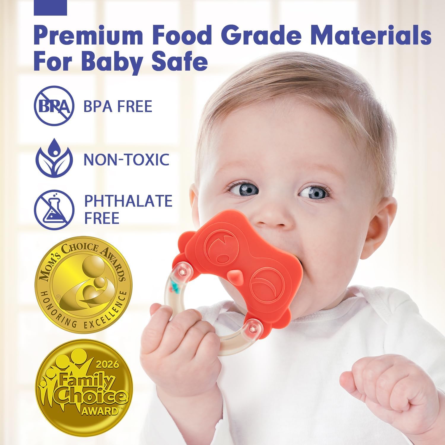 Cable World 10 pc Baby Rattles Teething Toys, Newborn Toys 6-12 Months, Teether Grasping Shaker Toy Baby Gifts 3-12 Month Old Must Haves Montessori Rattle for Babies - Food Grade Material — Amazon image 8