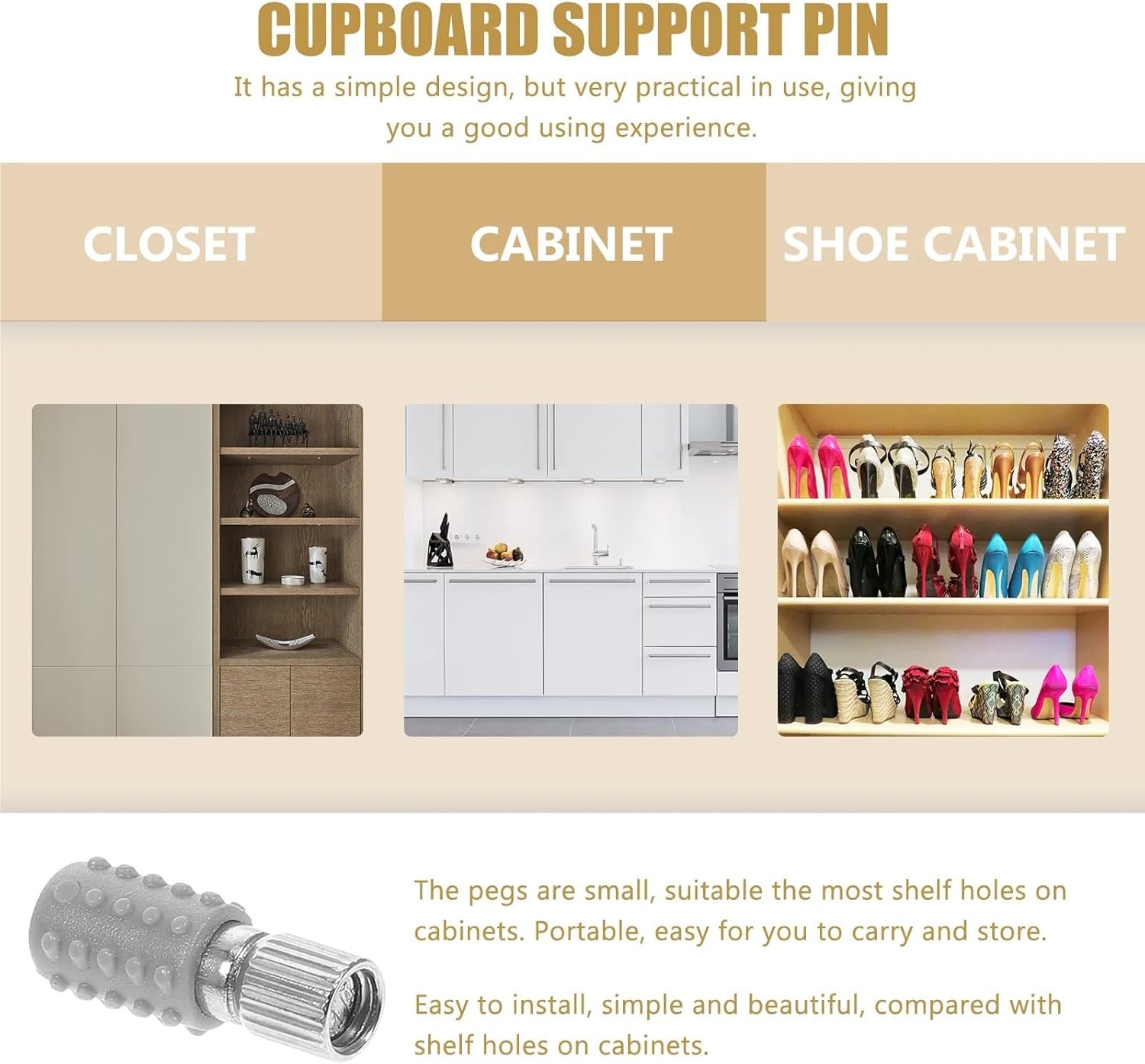 Shelf Pins Shelf Support Pegs,200pcs Metal Pins for Shelves Nickel Plated for Cabinet Shelves