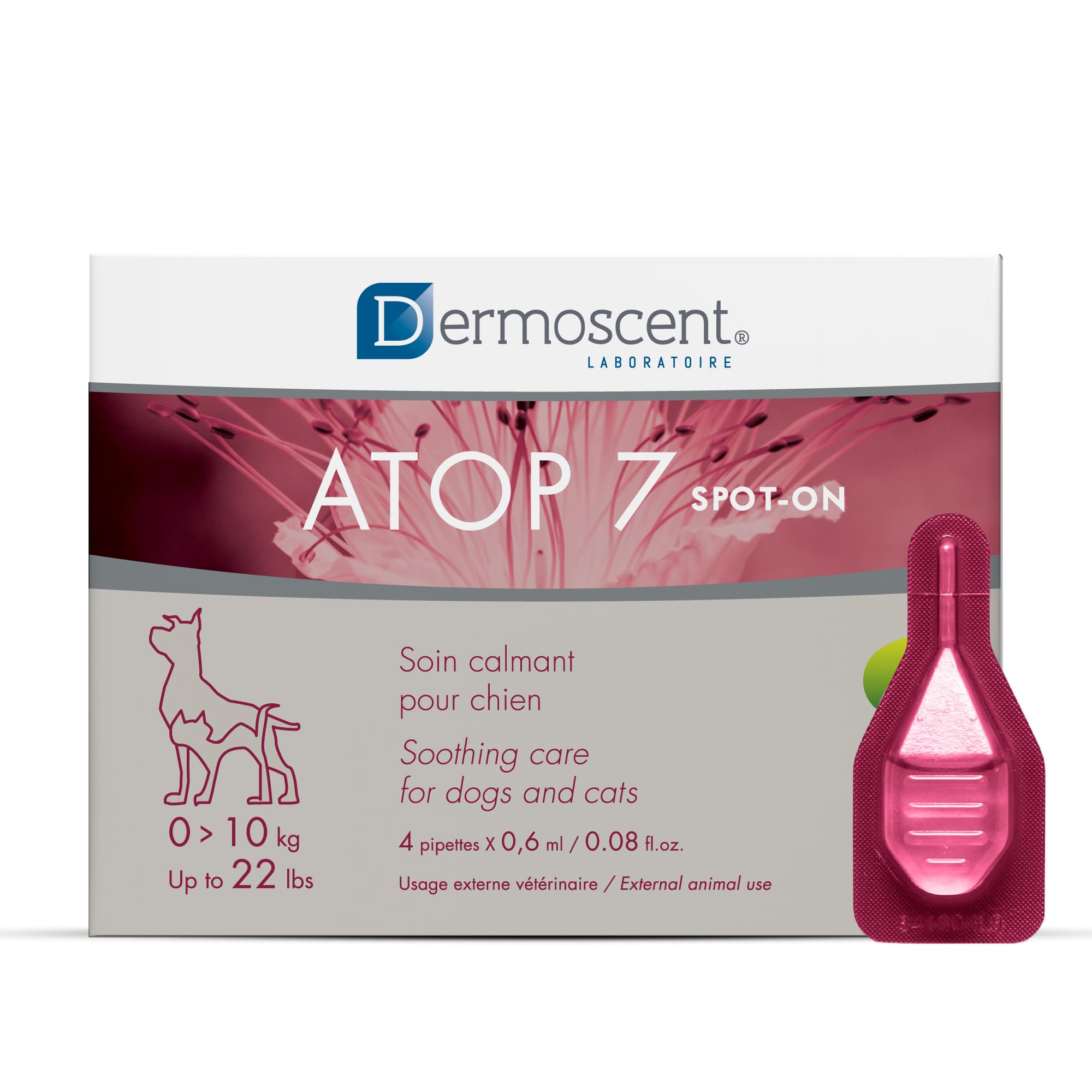 DERMOSCENT ATOP7 Spot ON Perros Gatos 0-10KG, Plástico, No Aplica