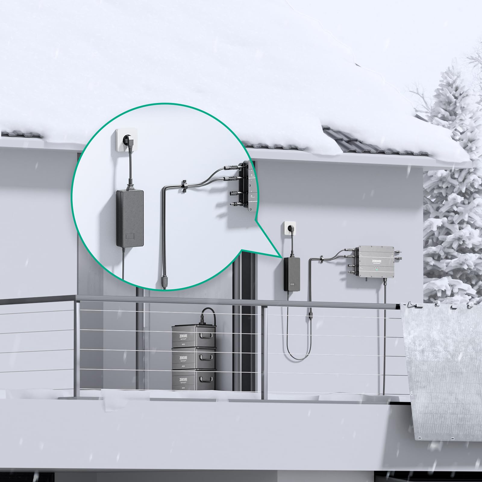 AC auf MC4 Ladegerät 54V/3A 162W für SolarFlow Hub 1200 Hub 2000 AIO 2400 Solix