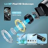 Kamera endoskopowa do telefonu 5m, 1920x1080P HD kamera inspekcyjna z oświetleniem (8 LED), endoskop Plug & Play do iPhone i Android, wodoszczelna rurkowata kamera IP67
