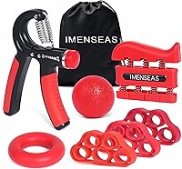 Vista 7 de Grip Strength Trainer 7 Pack Adjustable, Finger Stretcher Resistance Extensor Bands, Finger Exerciser, Hand Gripper Strength Ring & Stress Ball