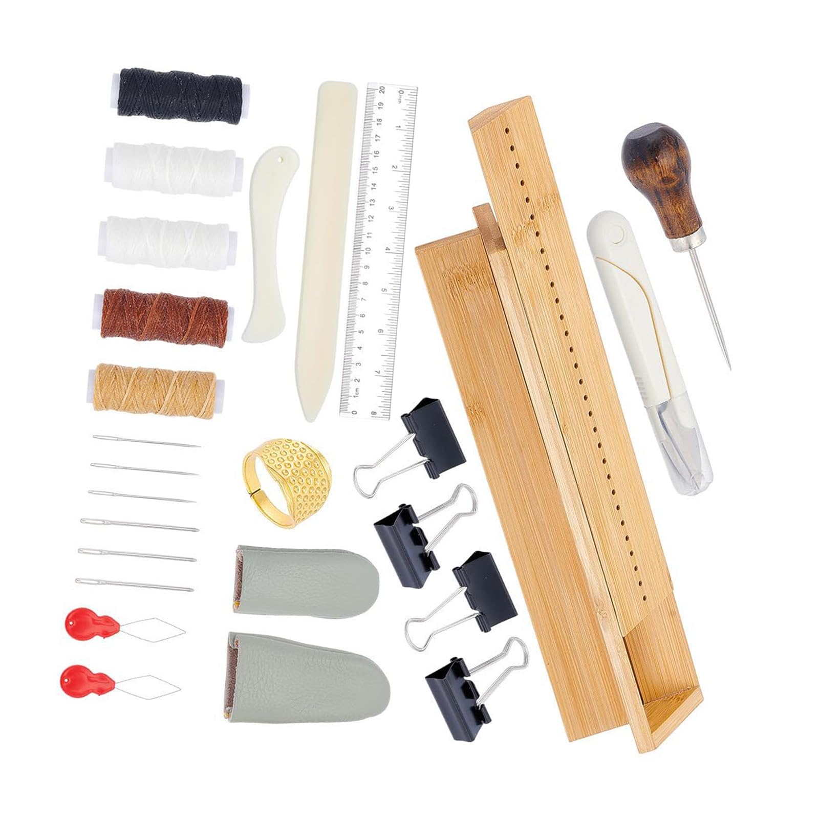Matériel poinçonnage cuir 26 outils pour percer sans dévier et aligner vos reliures