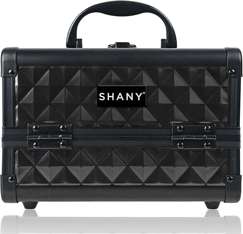 SHANY Chic Makeup Train Case Cosmetic Box Portable Makeup Case Cosmetics Beauty Organizer Jewelry storage with Locks, Multi trays Makeup Storage Box with Makeup Mirror - Twilight
