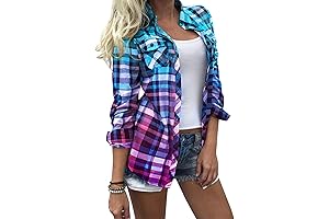 Women's Gradient Plaid Shirt