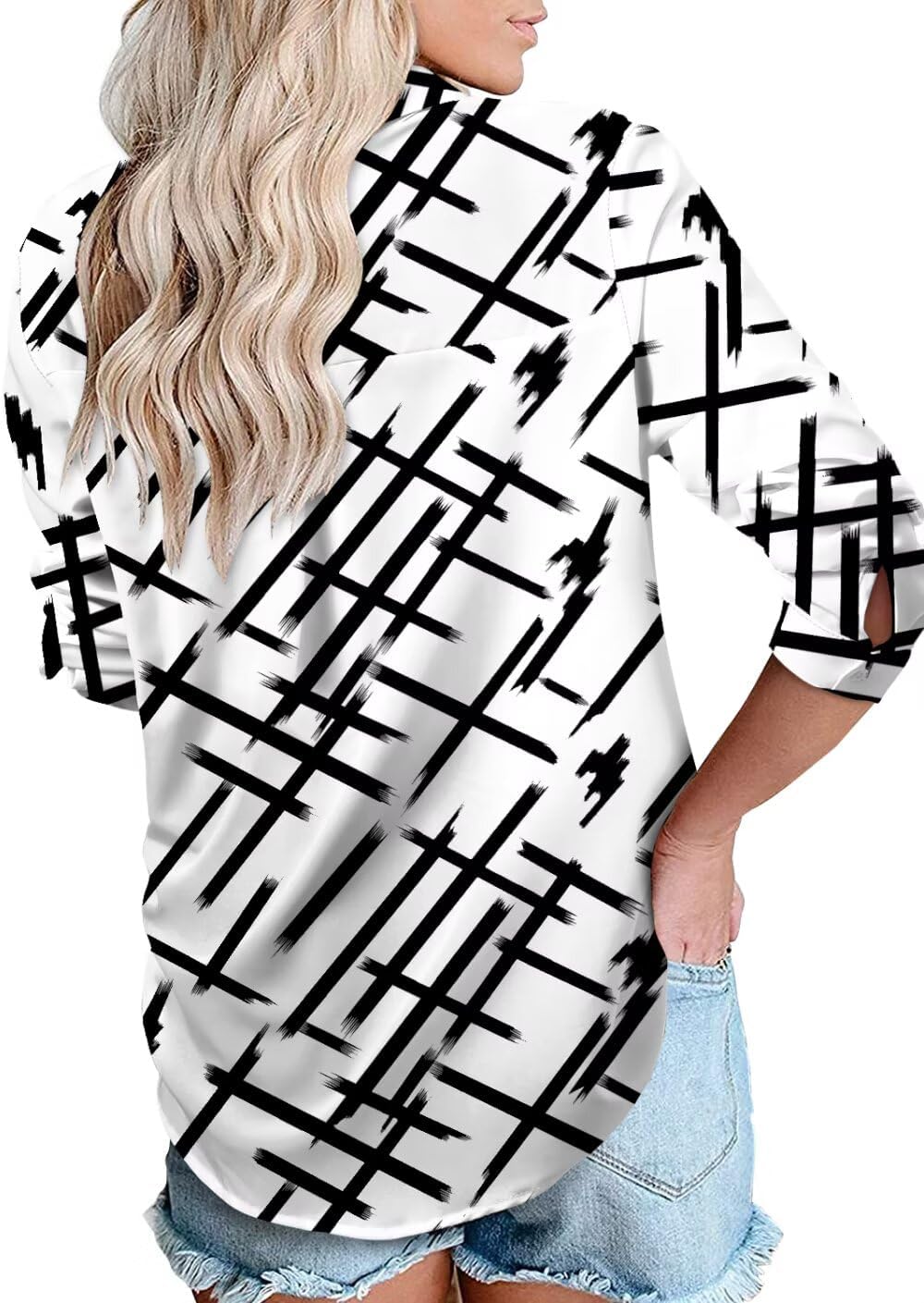 Magritta Women's Shirts Fashion Casual Loose Fit Long Sleeve Button Down Lightweight Collared Blouse Tops - Image 2