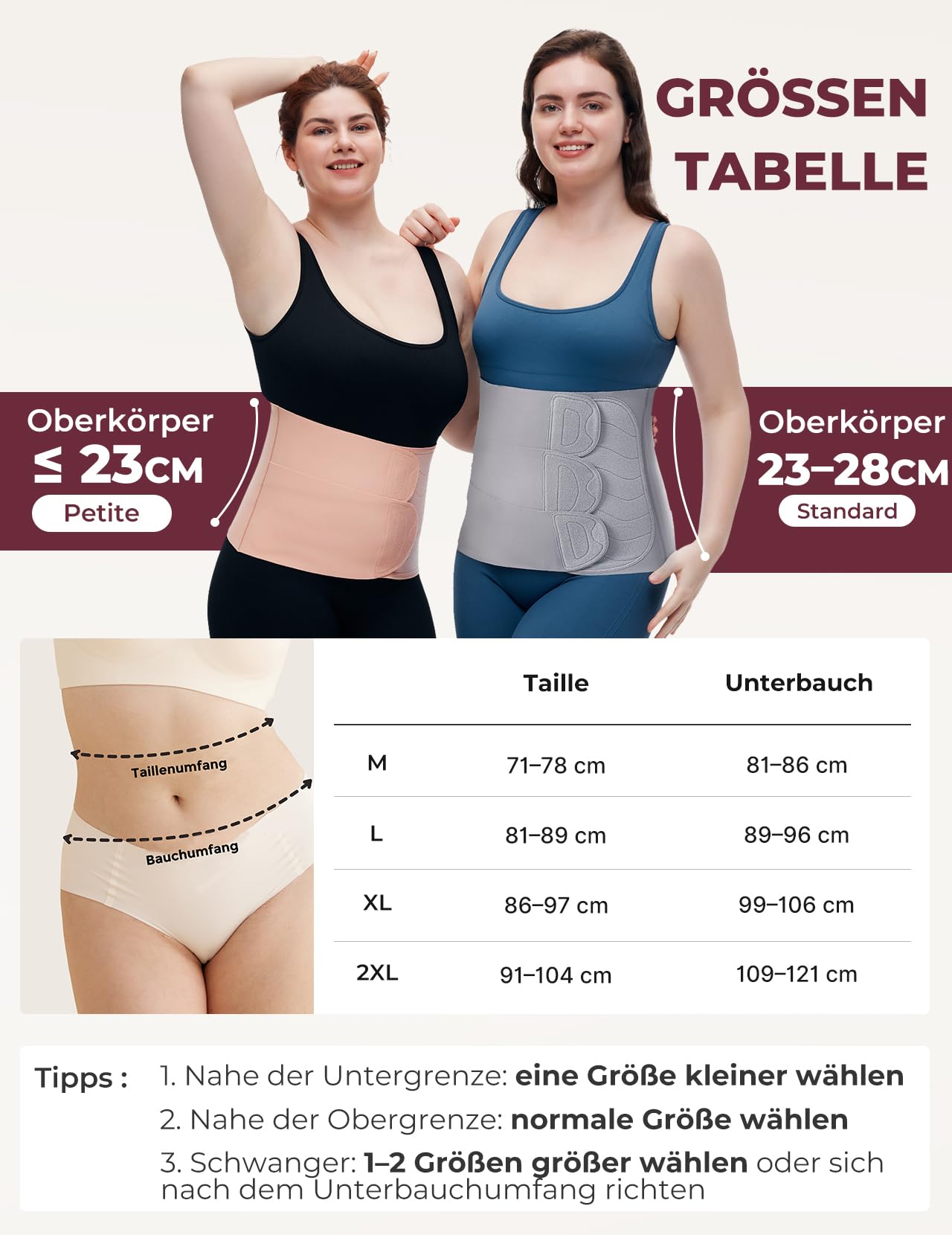 Momcozy Ergowrap Bauchgurt nach Geburt, 3D-Kompression & Rückenstütze für Kaiserschnitt-Rückbildung, Nahtloses Bauchband für Alltag & Sport, Unsichtbare Postpartum Shapewear (Standard, M)