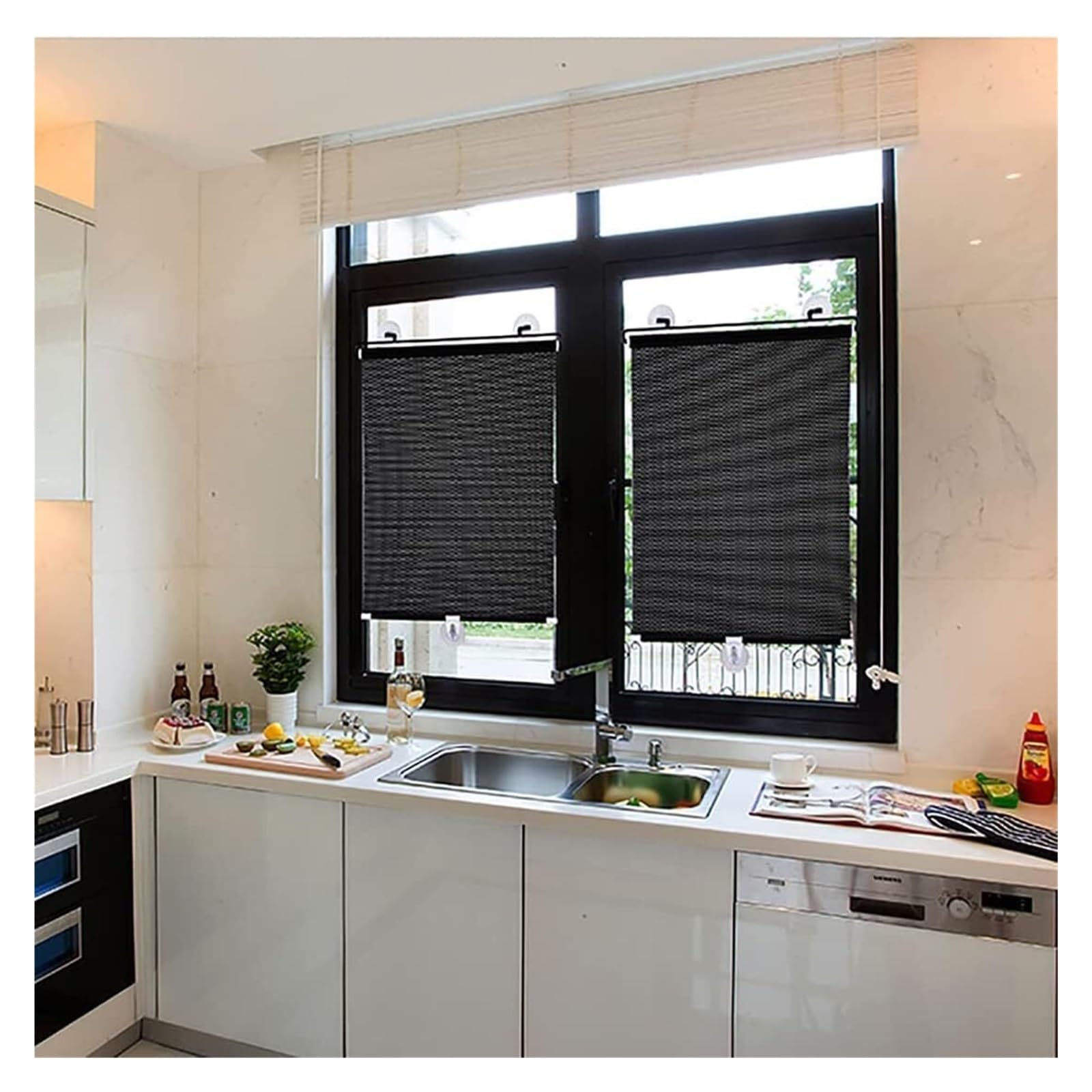 Tenda parasole portatile, oscurante, per soggiorno, cucina, auto e bagno (68,1 x 125 cm), facile installazione, regolabile, versatile