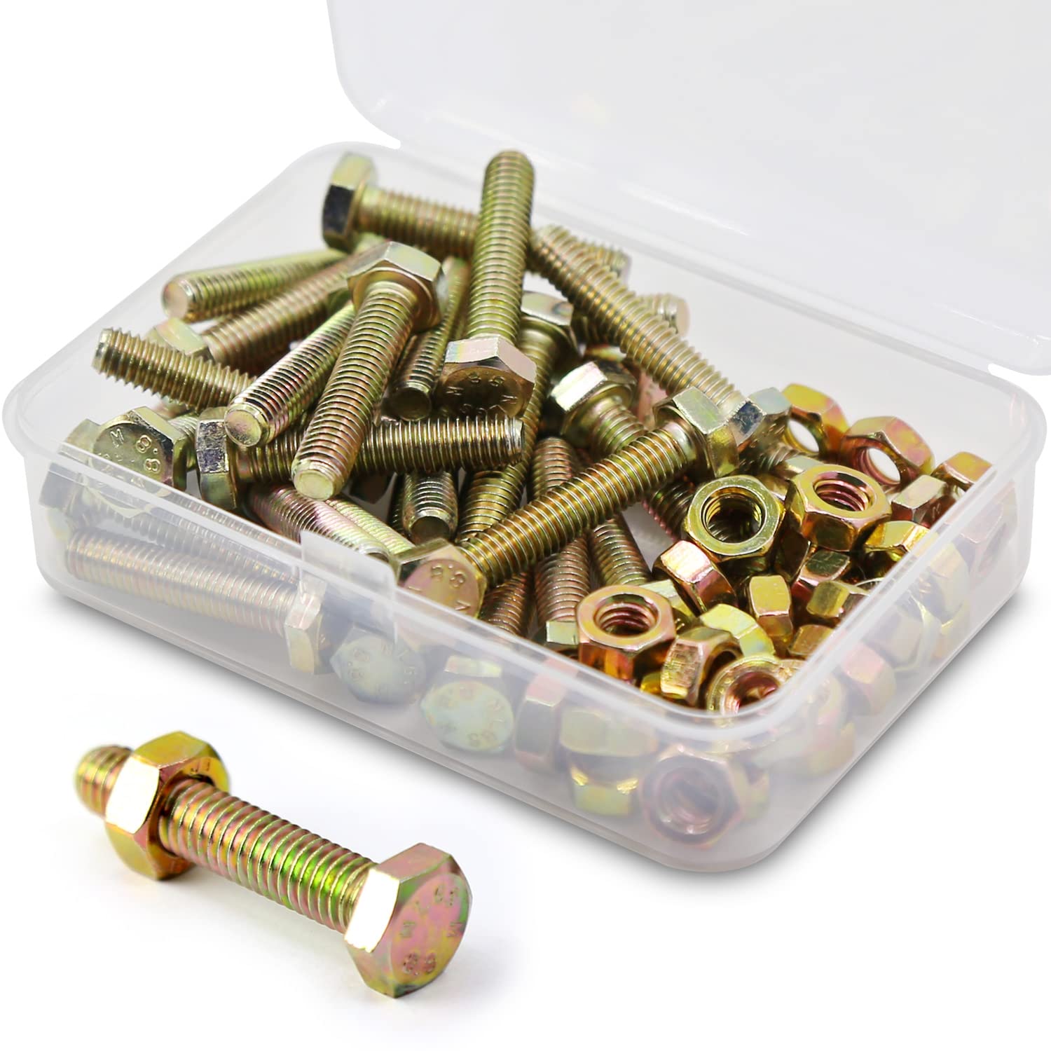 M6 x 30 mm 30 Pieces Galvanised Steel Hex Bolts Bolts and Nuts Set, Machine Screws