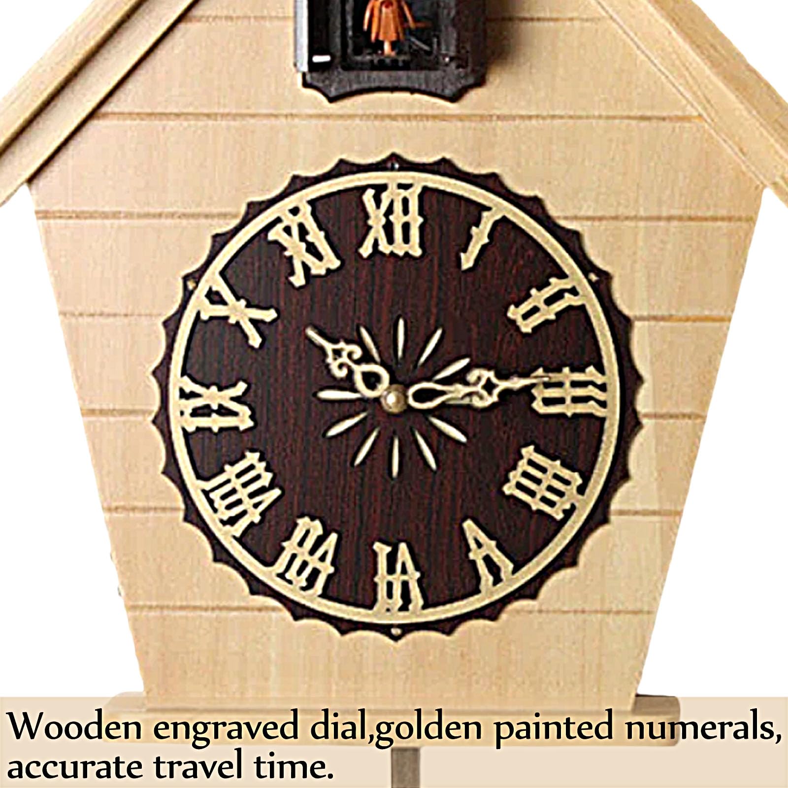 Relojes De Cuco,Reloj De Pared,Madera Maciza De Cuco De La Selva Negra De Relojes De Cuco para Cocina Salón Apartamento Cuco Reloj De Cuco De Tradicional Relojes De Cuco,Log Color a