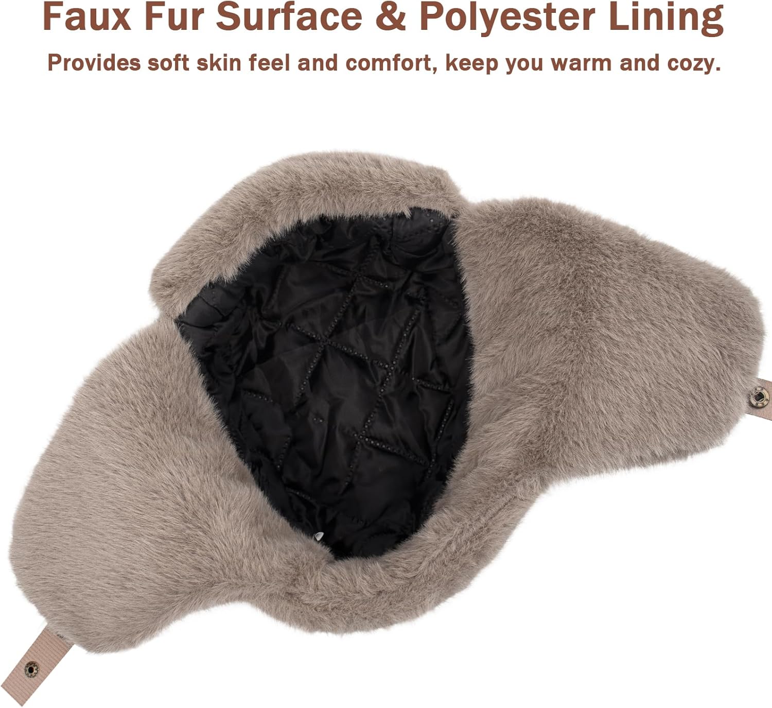 Peicees Trapper Hat with Goggles Winter Fur Ear Flap Hat Vintage Helmet Goggles Ushanka Aviator Pilot Costume Adult Men Women - Image 3