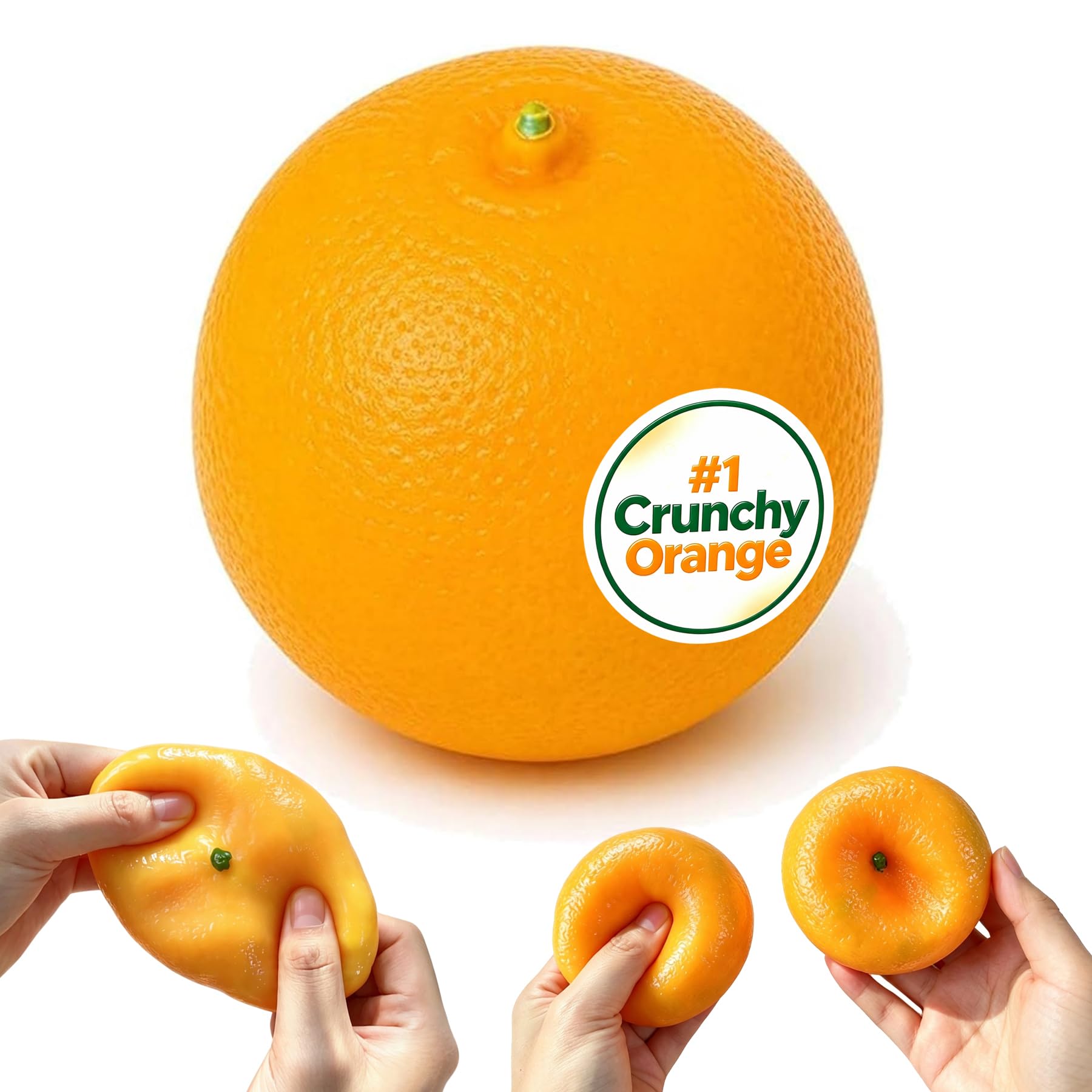 Crunchy Orange Squishy, Asmr Bead Filled, Slow Rising Squeeze Fidget Toy — image 1