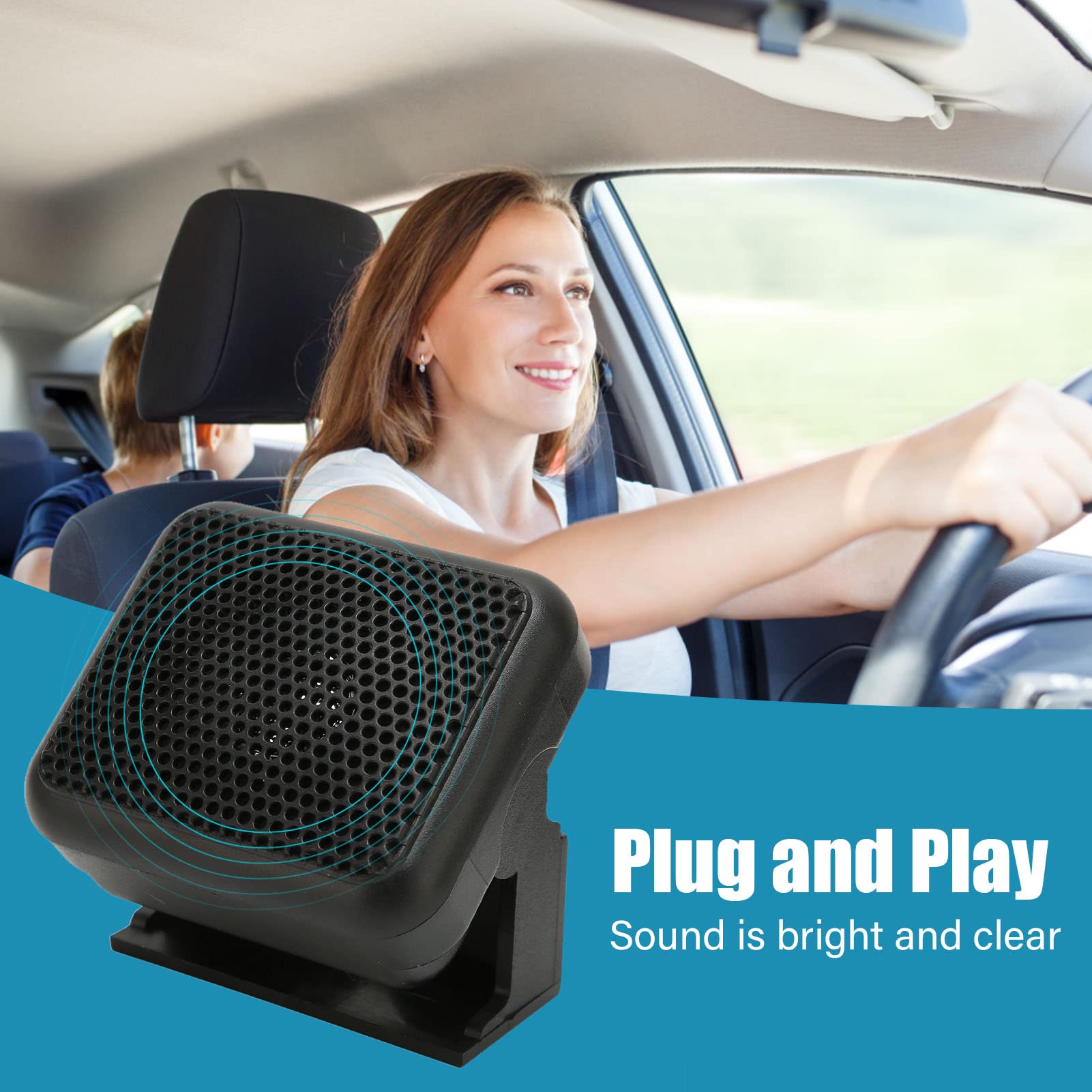 ASHATA Haut-Parleur Externe Radio CB, Haut-Parleur de Communication Externe CB, Mini Haut-Parleur Externe de Voiture, Haut-Parleur Radio CB pour FT 1802M FT 1807M FT 8900R pour la Série