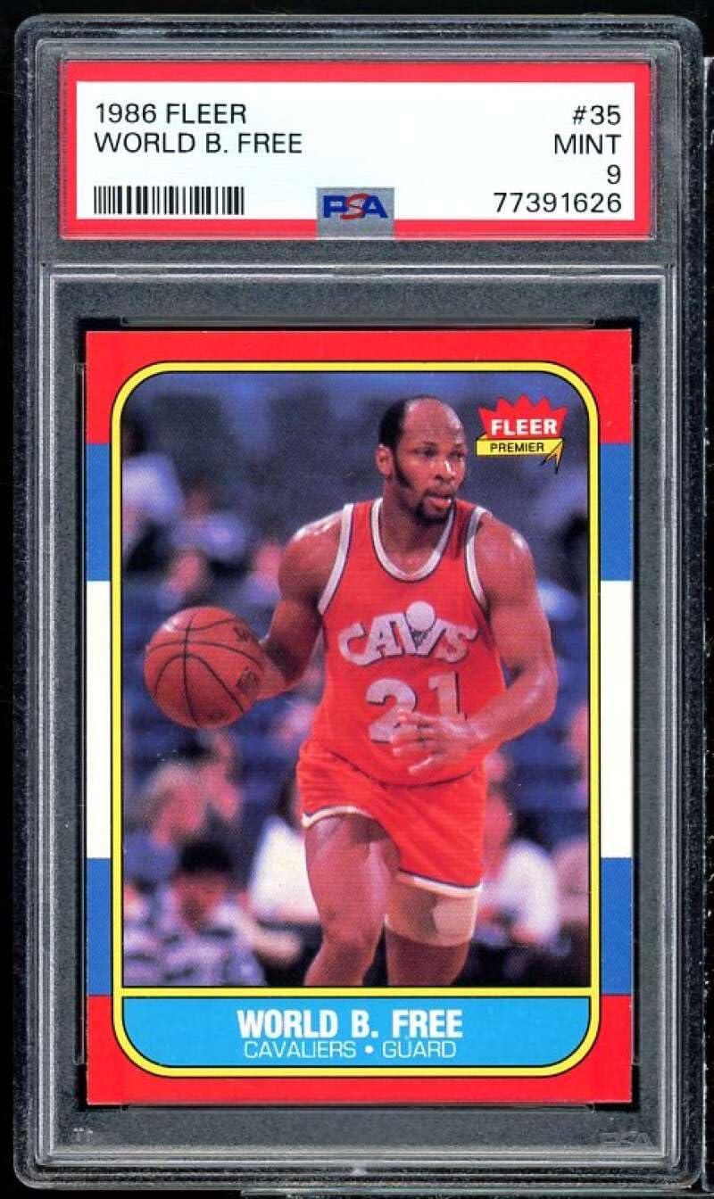 1986-87 Fleer #35 World B. Free Lloyd Free PSA 9 Graded Basketball Card NBA 86-87 1986 1987 Cleveland Cavaliers MINT