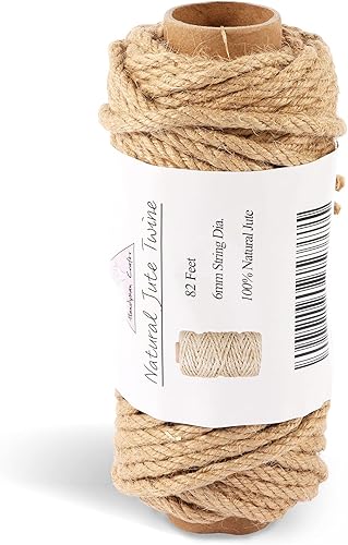 Handyman Crafts Cuerda de cáñamo de yute natural (0.059 in0.079 in0.118 in0.236 in) Cuerda duradera para artesanías Handmde, aplicaciones de