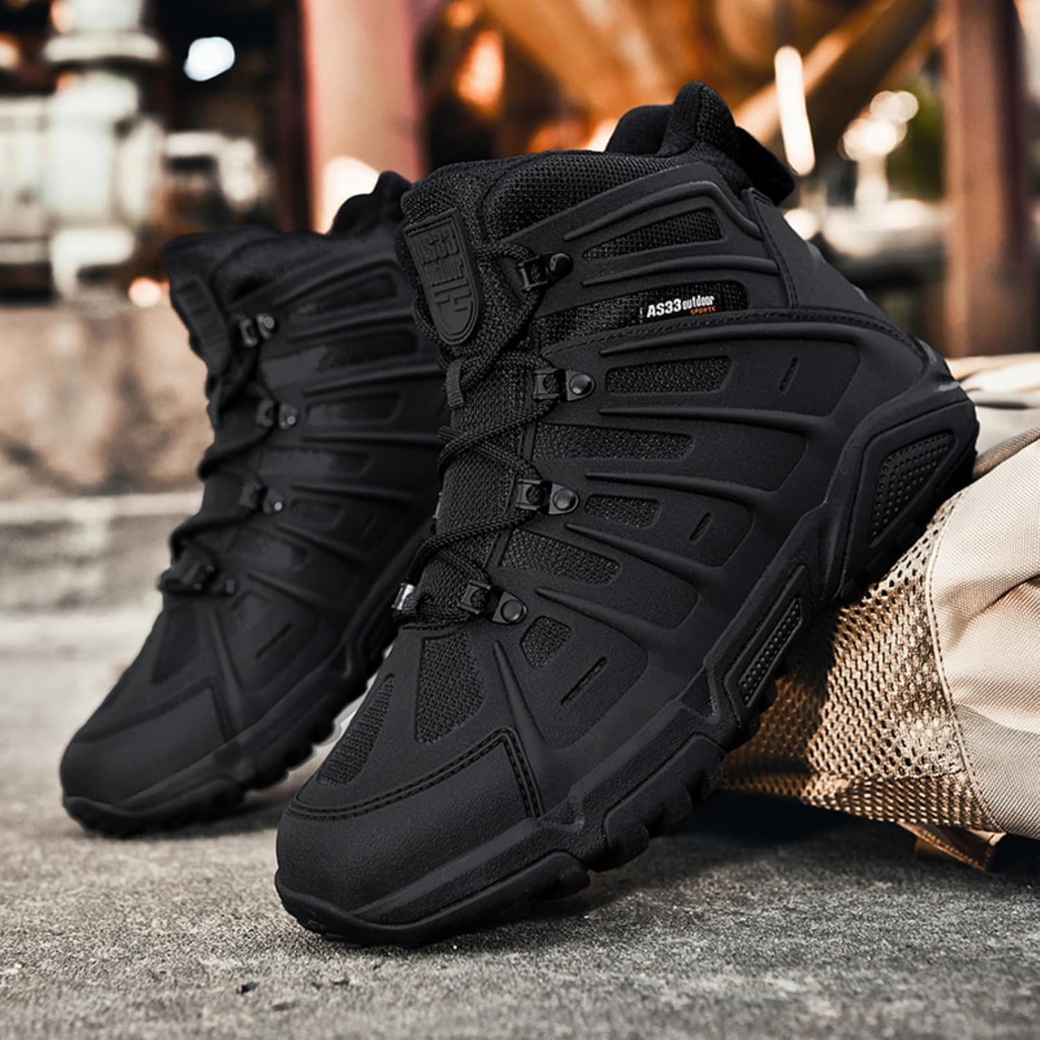 Men's Tactical Military Work Boots High-Top Comfortable Lightweight Hiking Boots for Training Walking Camping Outdoor Adventures Breathable Mesh Combat Boots with Non Slip Durable Sole - Image 2