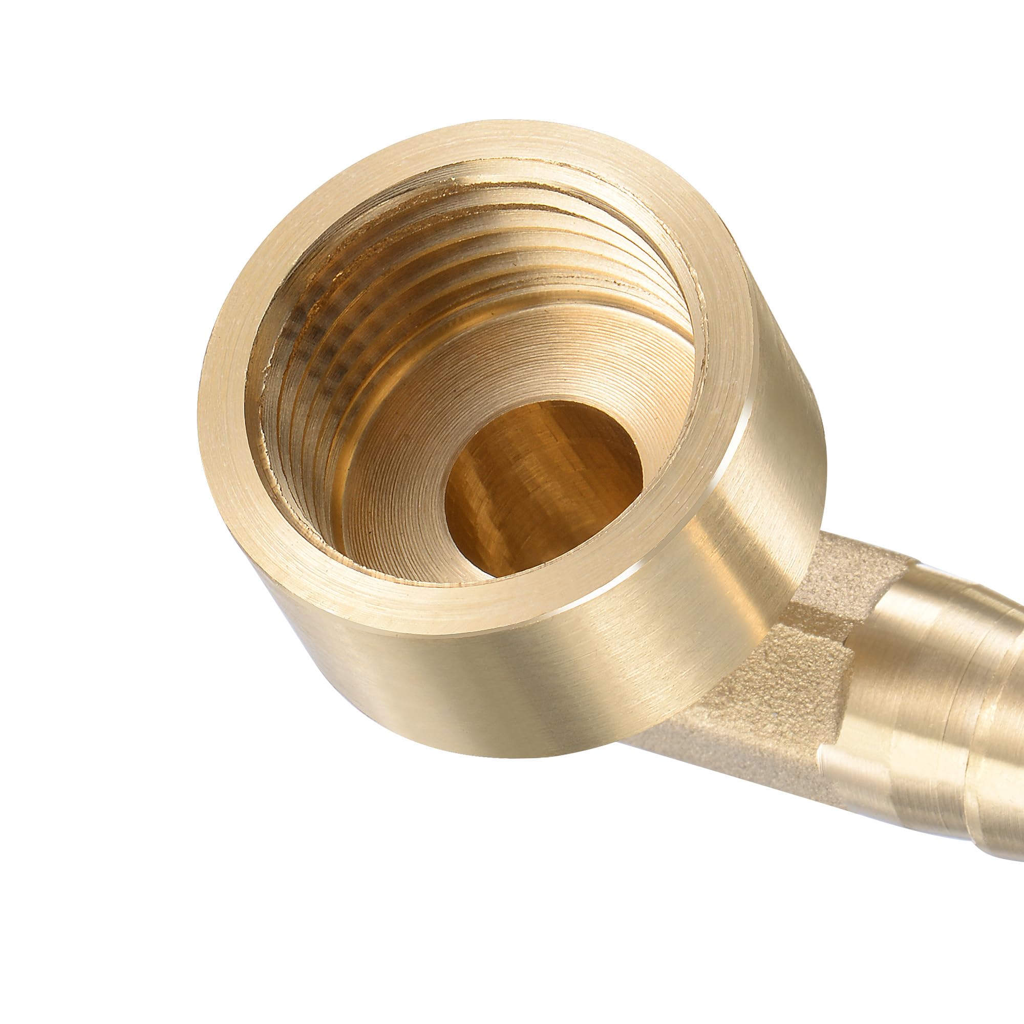 sourcing map Raccord Cannelé Tuyau Laiton Coude 12mm x G1/2 Tuyau Femelle Connecteur Adaptateur pour Eau Carburant Air
