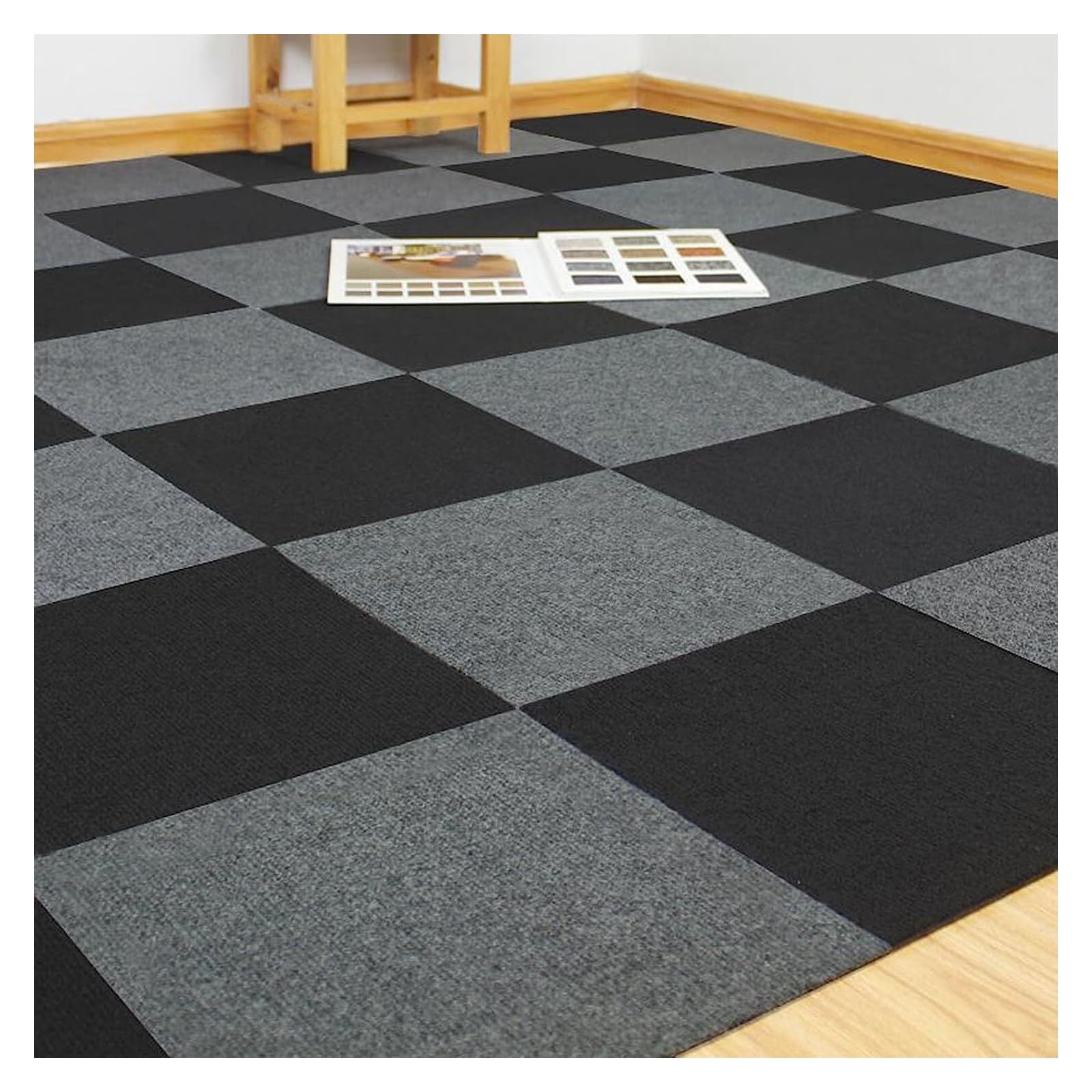 Cxvhsertwr A Carpet Squares, Carpet Tiles Nti Slip Peel Nd Stick Floor Tile 12 * 12In(,15Pcs)