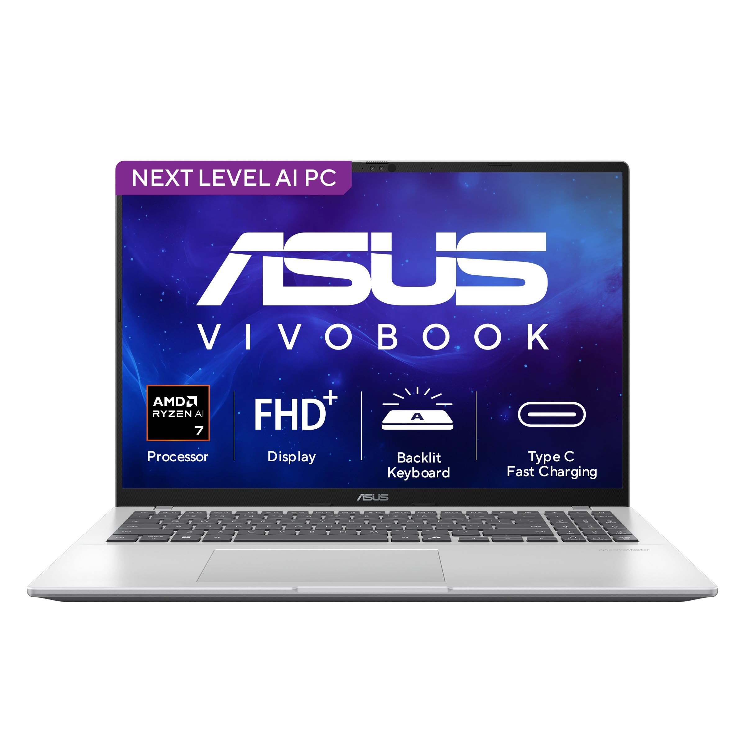 :)ページ ASUS Vivobook 16 (2026), AMD Ryzen AI 7 445, AMD Radeon iGPU, 16GB