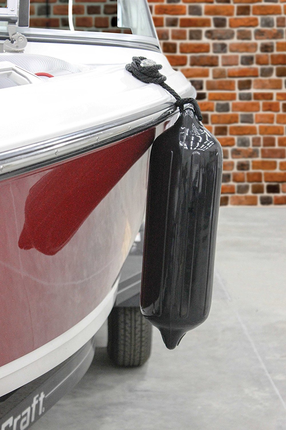 Mad Dog Products 2 Pack Black Ribbed Boat Fender Bumper Pack w/Fender Lines