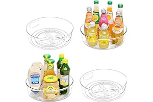 4 Pack Lazy Susan Turntable for Cabinet, 10 Inch Lazy Susan Organizer...