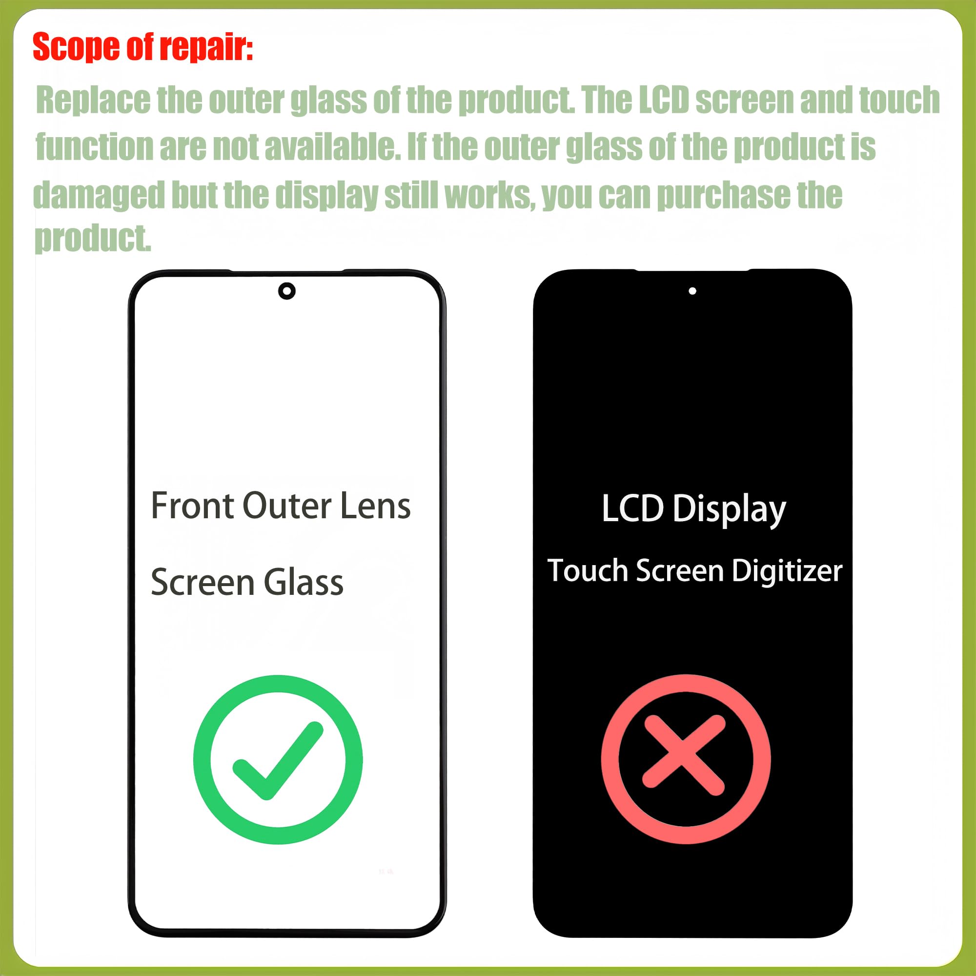 Kit de réparation d'écran en verre avant pour Samsung Galaxy Tab S5e [avec adhésif OCA] [pas d'écran LCD] 10,5" avec kit d'outils