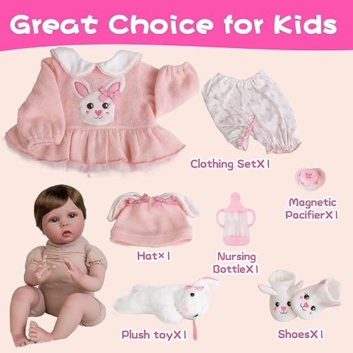 Miniatura 7 de Muñeca Reborn  Muñeca de bebé realista recién nacida de 22 pulgadas  Cuerpo suave posable de vinilo Reborn muñeca de juguete de regalo con caja de