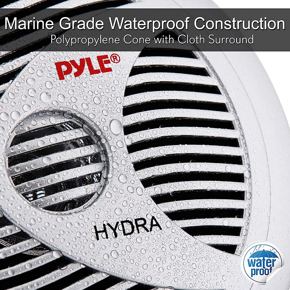 2 PYLE PLMR60S 18 cm 180 mm altavoces de doble cono plata impermeable piscina de mar barco hotel restaurante 75 watt rms 150 watt max, par