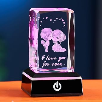 Crystal Gifts for Girlfriend Boyfriend Wife Valentines Day from Husband Wedding Anniversary,Valentines Day Birthday Gifts for Woman Her Home Decor Romantic Couple